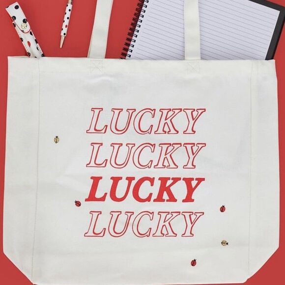 KATE SPADE Shopper "Lucky Ladybug" Canvas Tote Bag - Picture 3 of 13